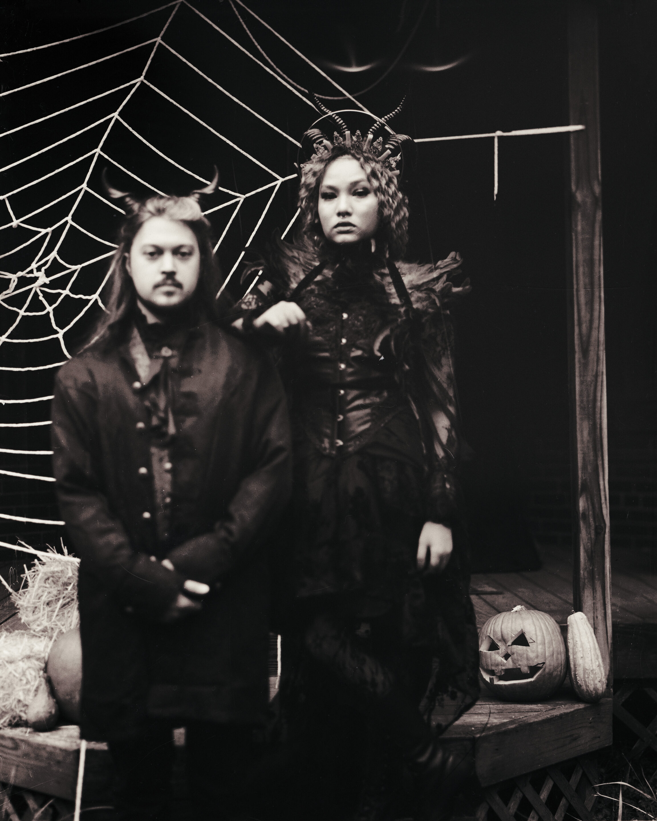 Two costumed people